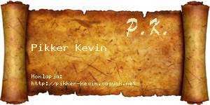 Pikker Kevin névjegykártya